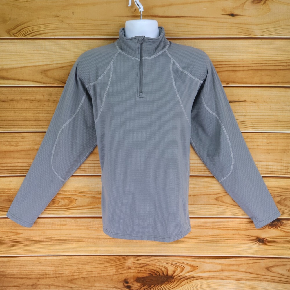 Starter Activewear 1/4‎ Zip Jacket Mens L Gray Polyester Blend Stretch Pullover